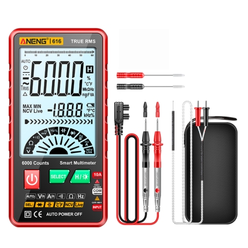 

ANENG 616 Automatic High-precision Digital Display Capacitance Multimeter, Color: Red(Color Box)