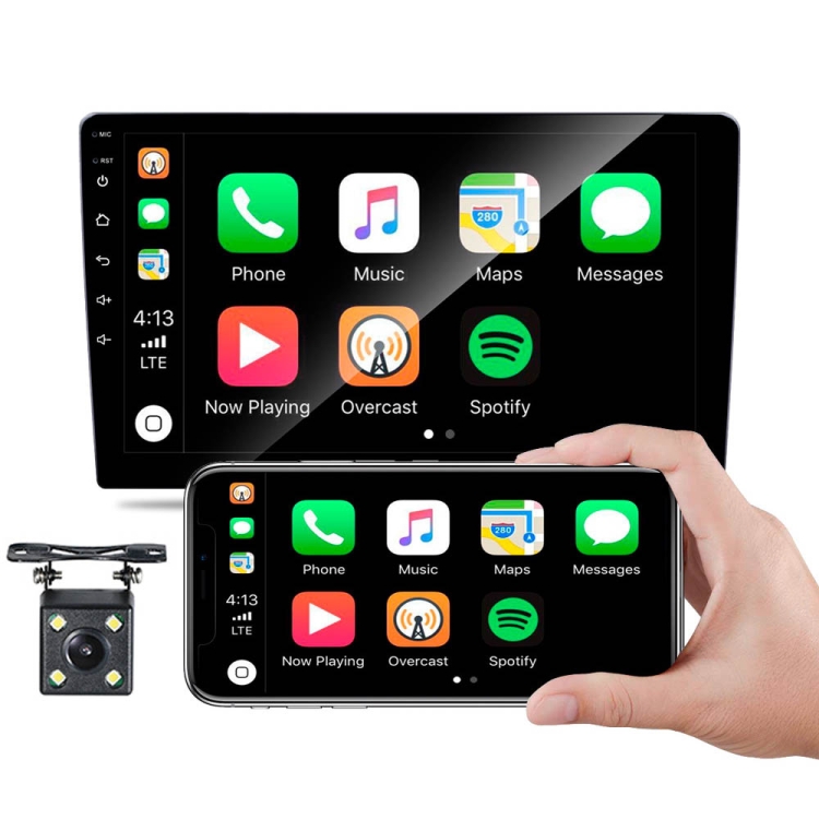 

Q3541 9 inch Touch Screen Built-In CarPlay Car MP5 Player, Style: Standard+4 Light Camera(Black)