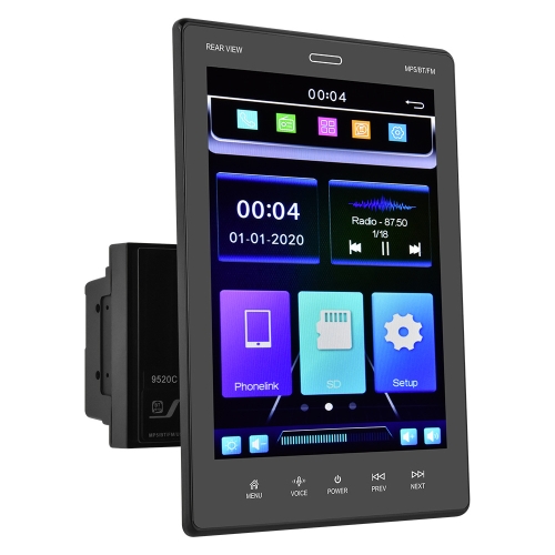 

9520C Double Spindle 9.5 inch Vertical Screen Car MP5 Player, Style: Standard