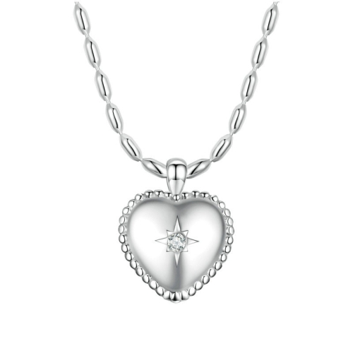 

BSN270 White Gold Plated Love Necklace Personalized 925 Silver Clavicle Chain