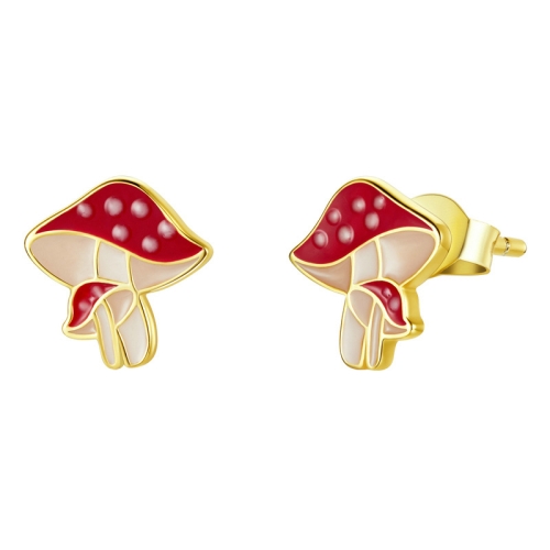 

Oil Drop Gold Plated 925 Silver Earrings, Style: SCE1245 Mushroom