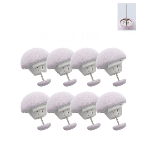 

8 PCS Non-marking One-touch Unlocking Mushroom-shaped Quilt Fixer Gray+Cloth Needle