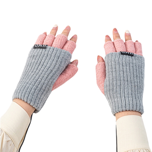 

Winter USB Rechargeable Heated Half Finger Gloves, Size: Free Size(Deep Gray)