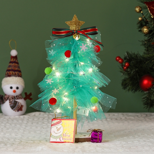 

Net Yarn Luminous Christmas Tree Kindergarten Educational Toys, Style: Warm Light (Green)