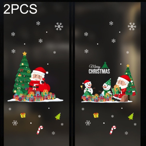 

2PCS HY002 Christmas Window Dressing Electrostatic Window Stickers