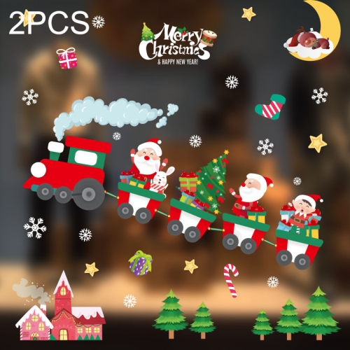 

2PCS HY42 Christmas Window Dressing Electrostatic Window Stickers