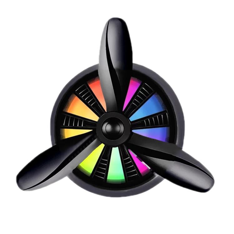

Car Air Outlet Perfume Aromatherapy Swivel Fan With Light(Black)