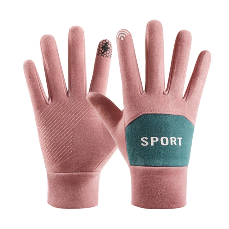 

1 Pair Women Winter Thick Outdoor Cold and Windproof Warm Gloves One Size(Pink)