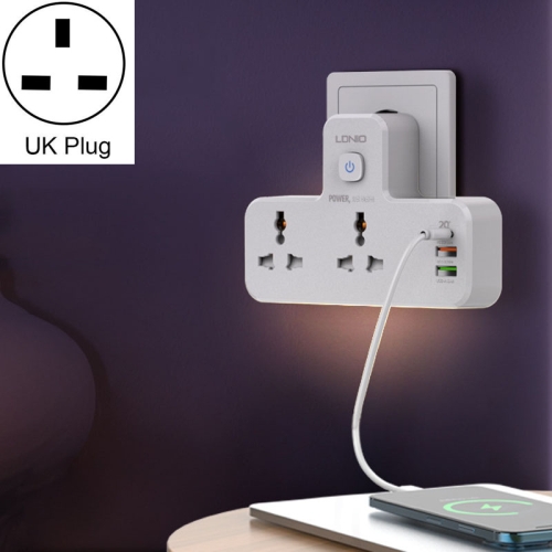 

LDNIO SC2311 20W PD+QC 3.0 Multifunctional Home Fast Charging Socket with Night Light, Spec: UK Plug