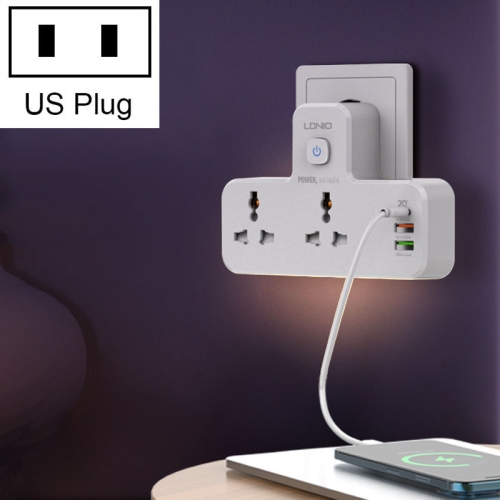 

LDNIO SC2311 20W PD+QC 3.0 Multifunctional Home Fast Charging Socket with Night Light, Spec: US Plug