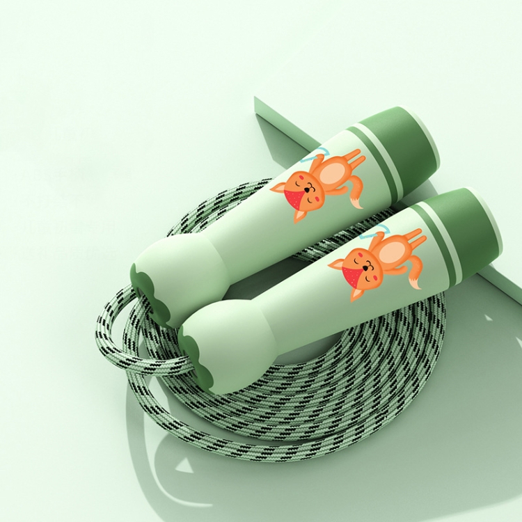 

Wooden Handle Adjustable Jump Rope For Children Green Fox (Cotton Rope)