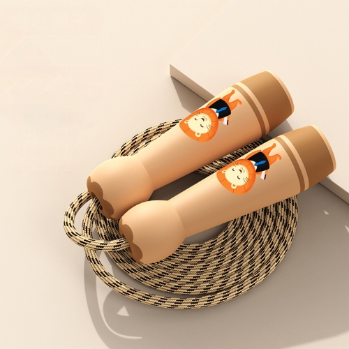 

Wooden Handle Adjustable Jump Rope For Children Orange Lion (Cotton Rope)