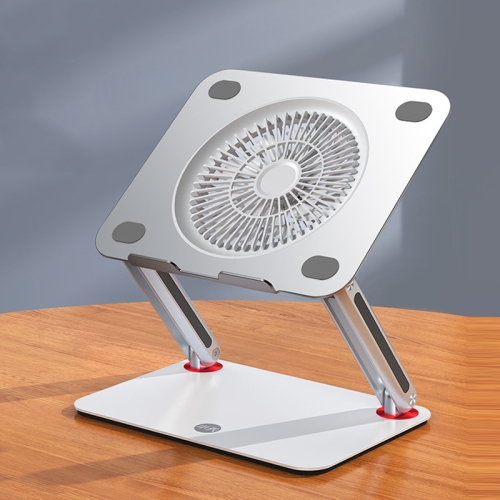 

SSKY P18 Desktop Stand Hover Lifting Folding Aluminum Alloy Laptop Stand, Style: Cooling (Silver White)