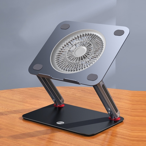 

SSKY P18 Desktop Stand Hover Lifting Folding Aluminum Alloy Laptop Stand, Style: Cooling (Black Gray)