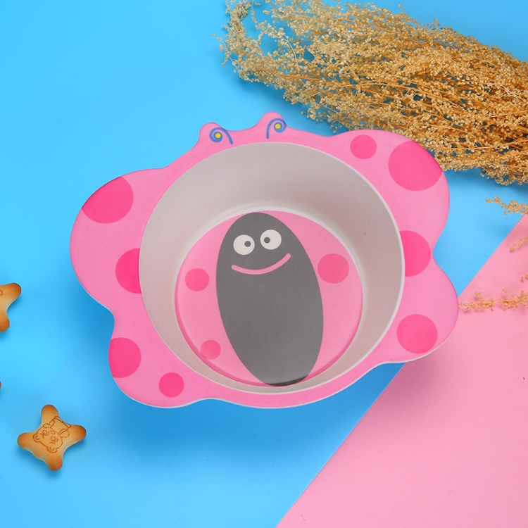 

HY-019 Cartoon Animal Shape Bamboo Fiber Children Tableware Bowl, Style: Little Butterfly