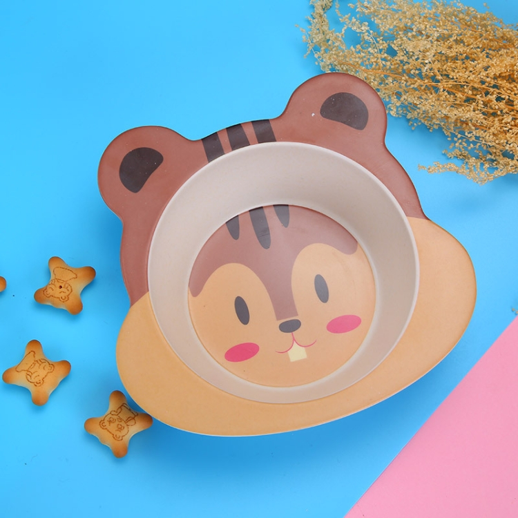 

HY-019 Cartoon Animal Shape Bamboo Fiber Children Tableware Bowl, Style: Squirrel
