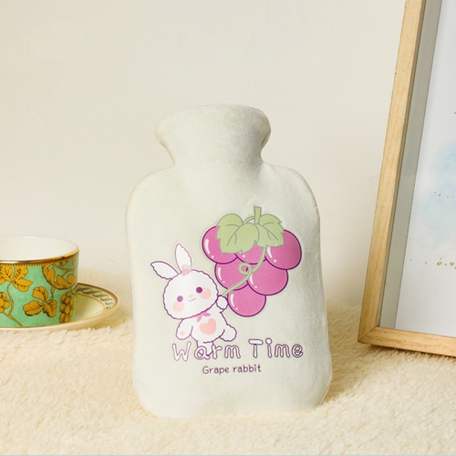 

Cartoon Velvet Cover Thickened Explosion-Proof PVC Water-Filled Hot Water Bag, Color: 500ML Milky White