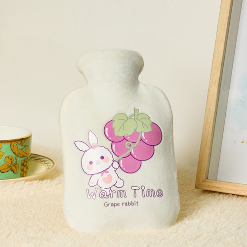 

Cartoon Velvet Cover Thickened Explosion-Proof PVC Water-Filled Hot Water Bag, Color: 1000ML Milky White