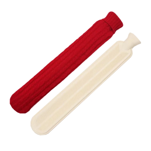 

2L Long-strip Multifunctional Water-filled Rubber Hot Water Bags, Spec: Christmas Red Twist