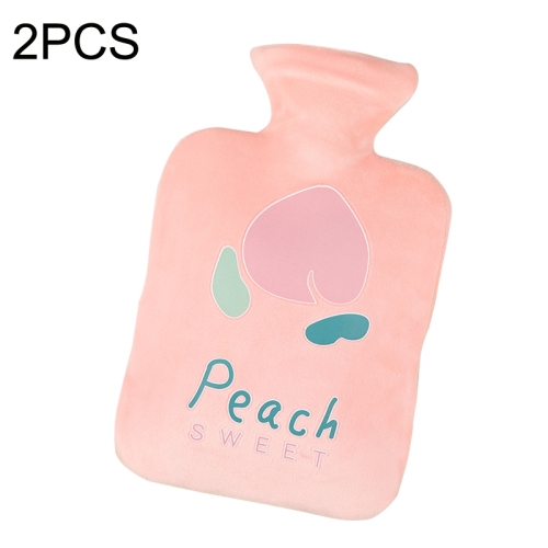 

2PCS Winter Hand Warmer Portable Outdoor Student Dormitory Hot Water Bag, Capacity: 1000ml(Peach)