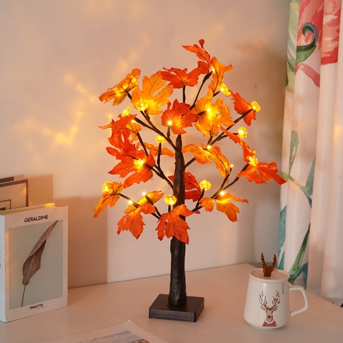 

SJ-SD007 Christmas Halloween LED Maple Pumpkin Decoration Light, Style: Non-detachable Base