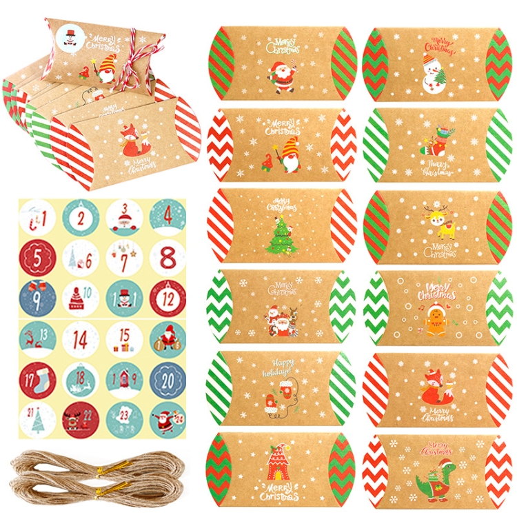 

2 Sets 24 PCS/Set Christmas Candy Wrapping Box Cartons(Hemp Rope)