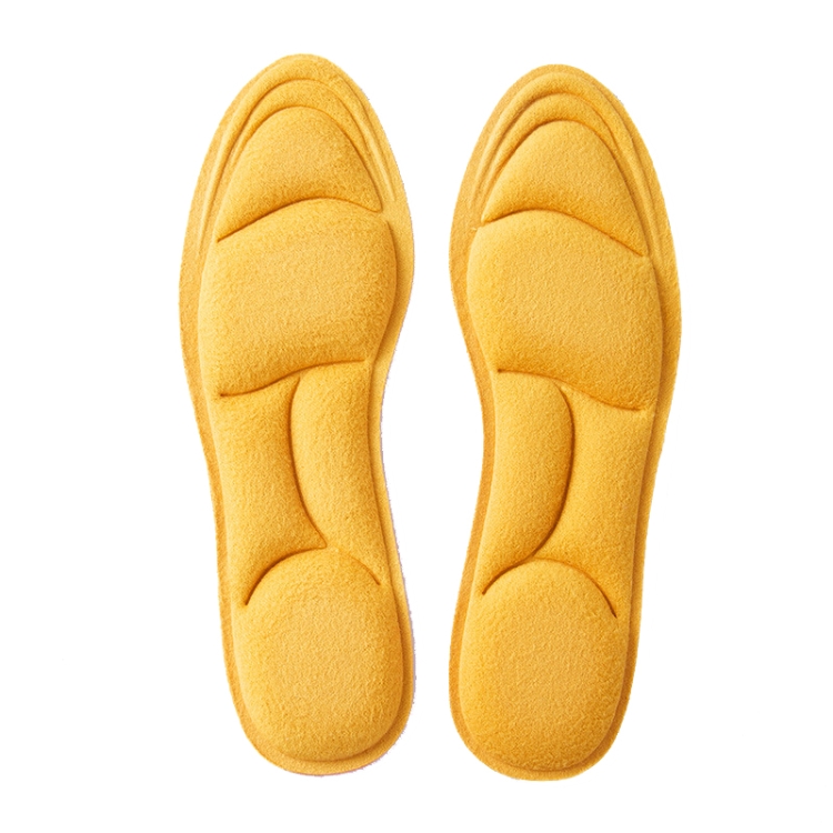 

1 Pair Cuttable Warmth Padded Thick Insoles Antibacterial Anti-odor Insoles, Size: 35-39(Yellow)