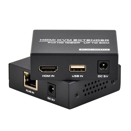 

1 Pair FJGEAR FJ-HKV50 KVM IP Extender HDMI+USB Network Transmission, US Plug