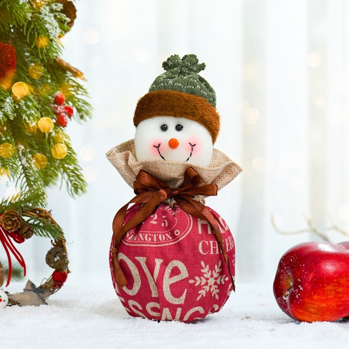 

2 PCS Cartoon Doll Christmas Decoration Apples Bag Gift Bag Christmas Gift Tote Bags Holiday Props(Snowman)