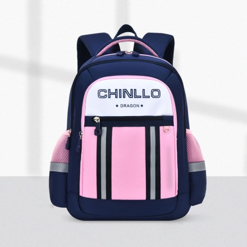 

6690 Large-Capacity Multi-compartment Wear-resistant Student Schoolbag, Size: S (Blue Pink)