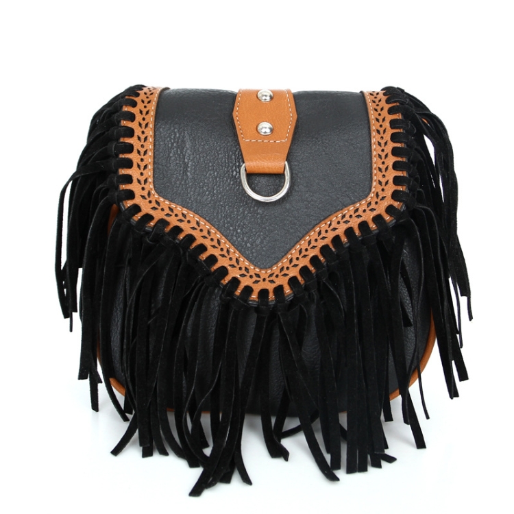 

Single Shoulder Crossbody Tassel Women's Bags(Black)