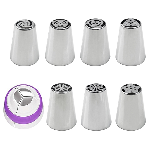 

8PCS/Set Stainless Steel Laminating Nozzle Set Cake DIY Laminating Nozzle Set Baking Tools