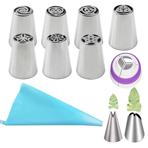 

11PCS/Set Stainless Steel Laminating Nozzle Set Cake DIY Laminating Nozzle Set Baking Tools