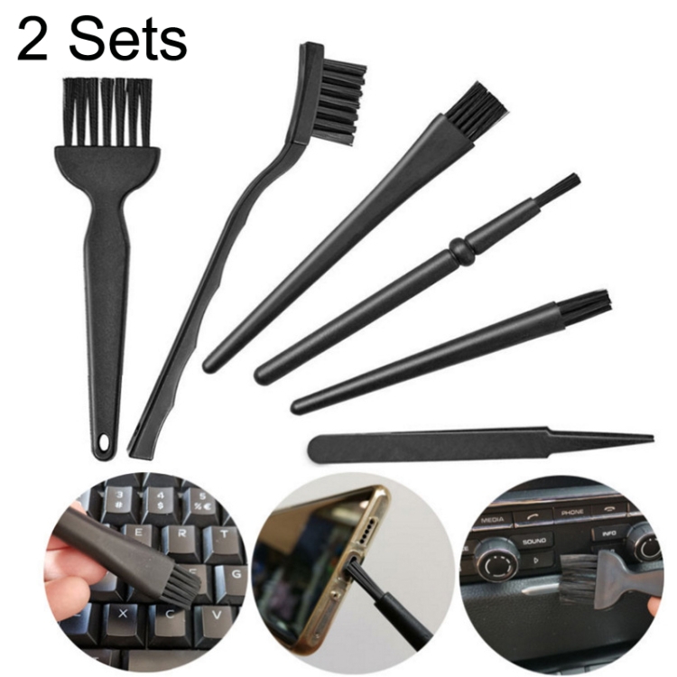 

2 Sets Anti-static Brush Portable Handle Clean Keyboard Brush Kit(Black)