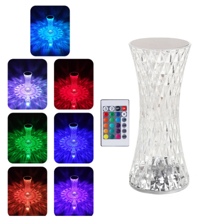 

Crystal Small Barbarian Table Lamp Bedroom Bedside LED Ambient Light, Style: RGB 16-color Remote Control