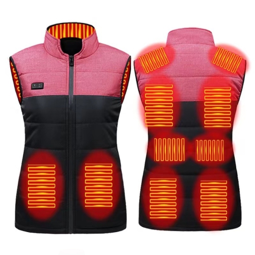 난방 조끼 전기 난방 3 항온 따뜻한 면 재킷, 크기: 3XL(빨간색-11 구역 난방)
