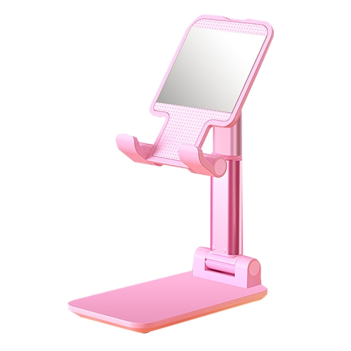 

SSKY X5 Desktop Phone Live Foldable Tablet Bracket, Style: With Mirror Version (Pink)