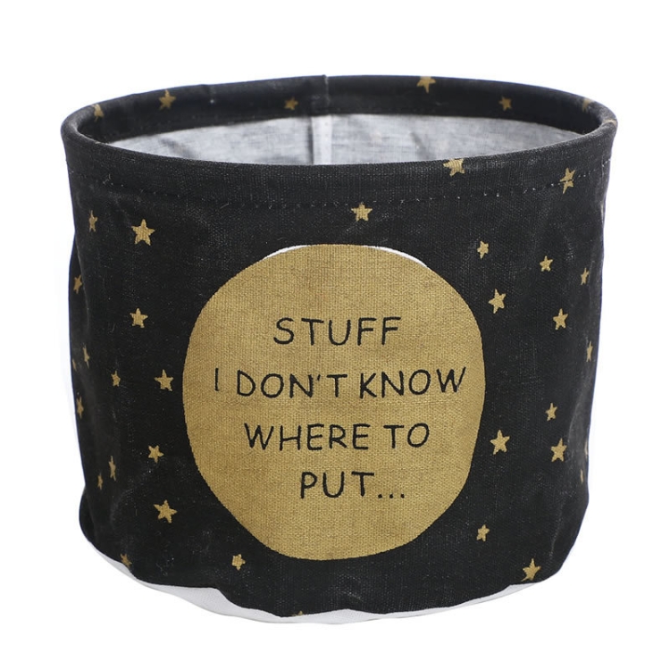 

Fabric Storage Basket Desktop Organizer Basket, Style: Black STUFF