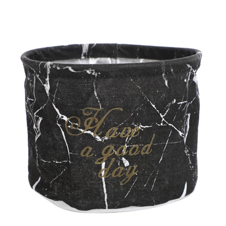 

Fabric Storage Basket Desktop Organizer Basket, Style: Black Marble Pattern
