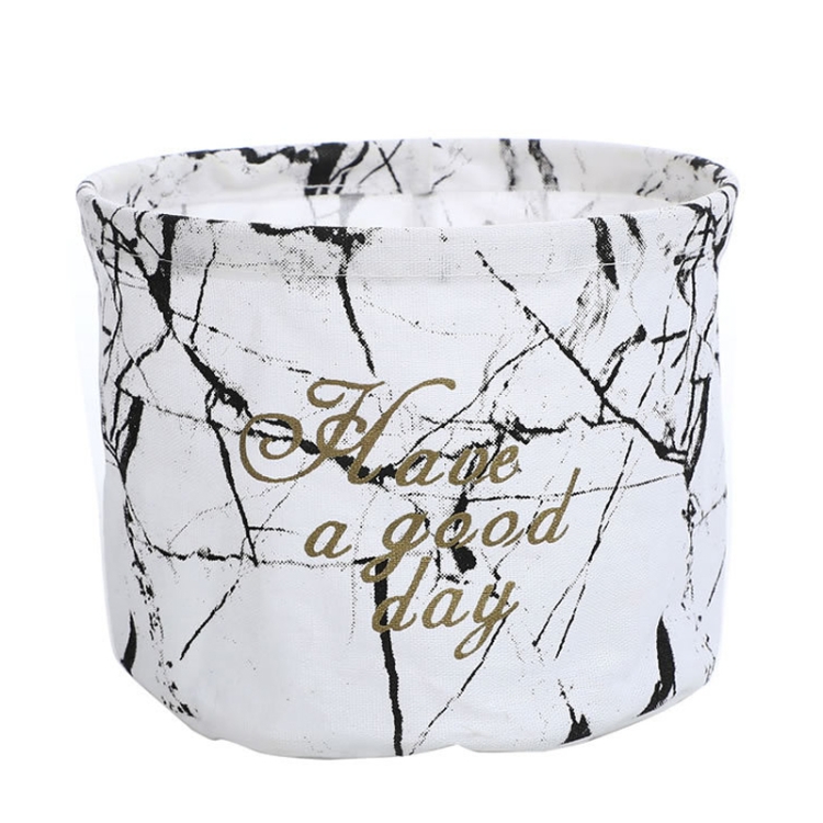 

Fabric Storage Basket Desktop Organizer Basket, Style: White Marble Pattern