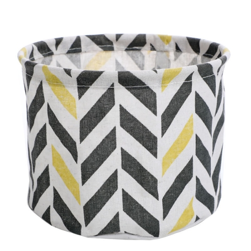 

Fabric Storage Basket Desktop Organizer Basket, Style: Gray Yellow Arrow