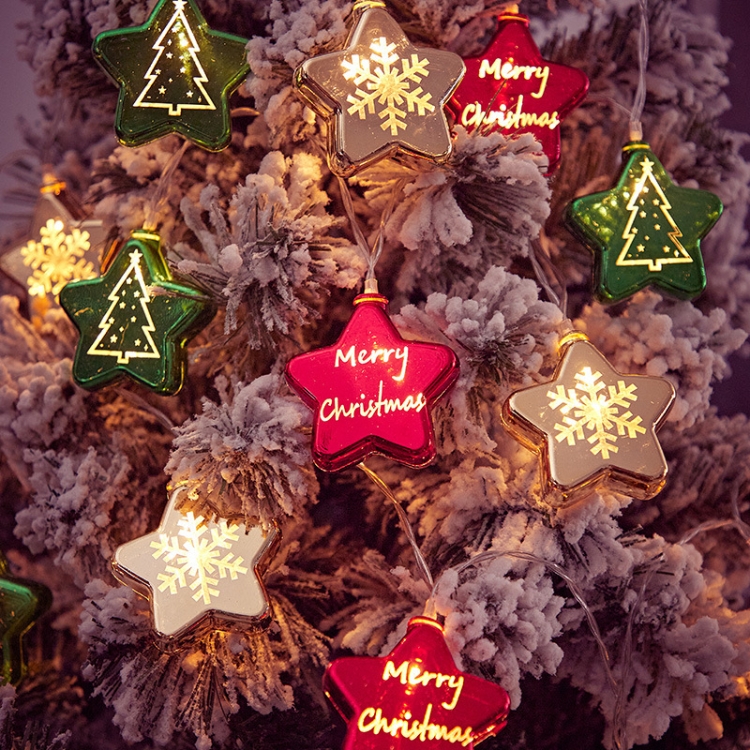 

LED Christmas Decorative Ball Lights Scene Arrangement Lantern String, Spec: Battery Type 3m(Pentagram)