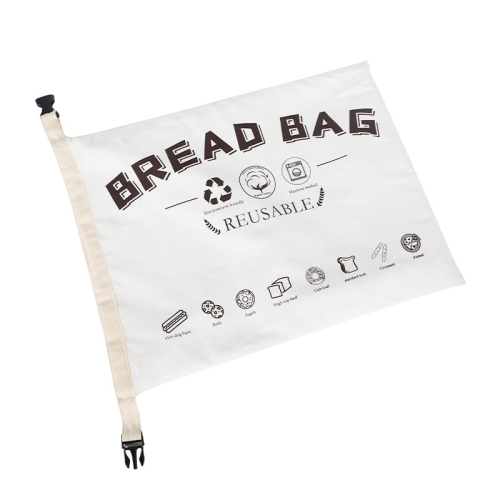 

Cotton TPU Bread Bag With Clasp Reusable Storage Bag(White)