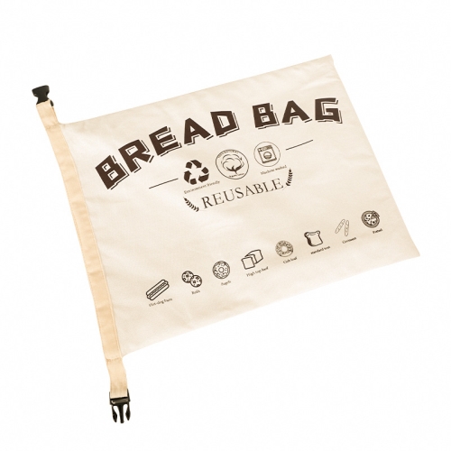 

Cotton TPU Bread Bag With Clasp Reusable Storage Bag(Beige)