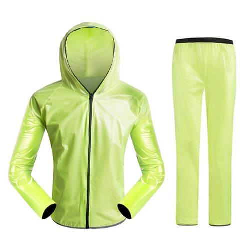 

Bicycle Sports Outdoor Separate Raincoat Set Waterproof Cycling Clothing, Size: M(Fruit Green)