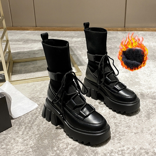 Black sock boots round toe sale