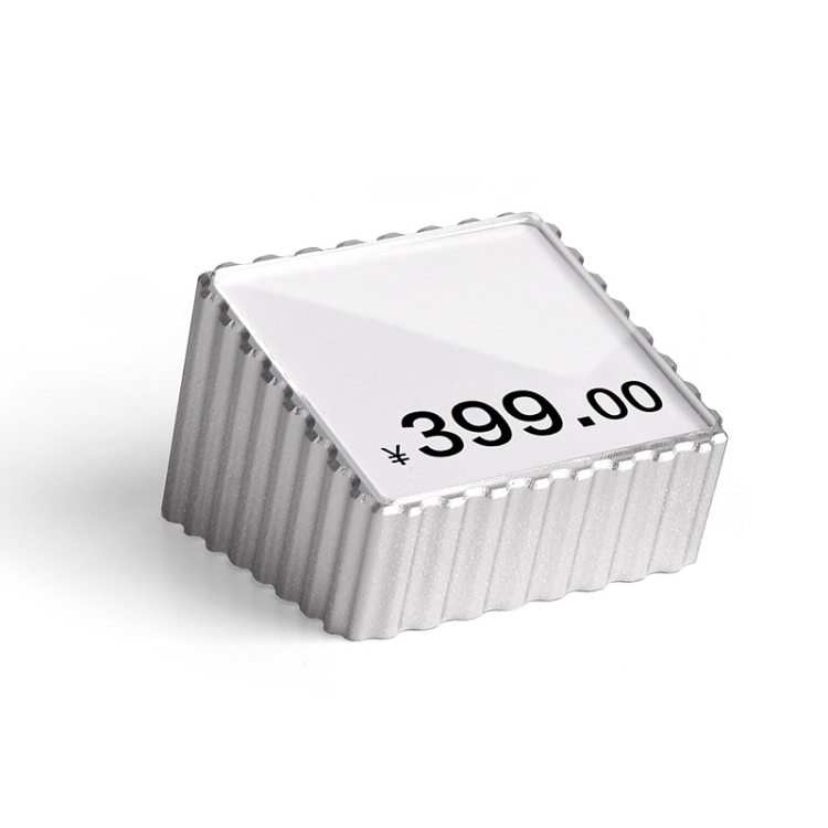

Desktop Metal Tag Price Display Board, Size: Square Large (Silver)