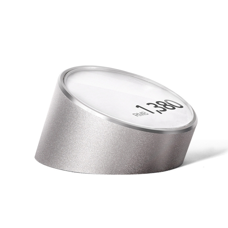

Desktop Metal Tag Price Display Board, Size: Round Large (Silver)
