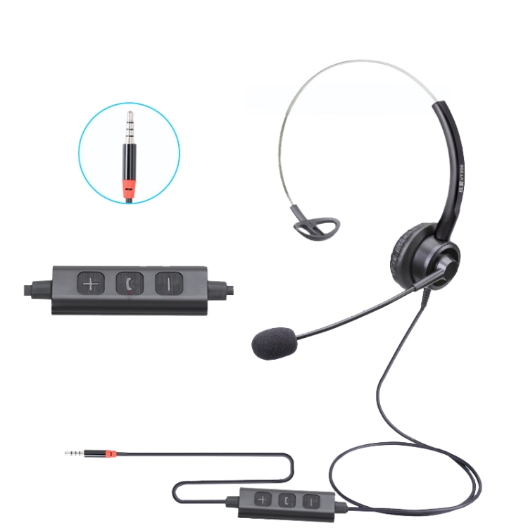 

VT200 Single Ear Telephone Headset Operator Headset With Mic,Spec: 3.5mm Single Plug With Answer Key
