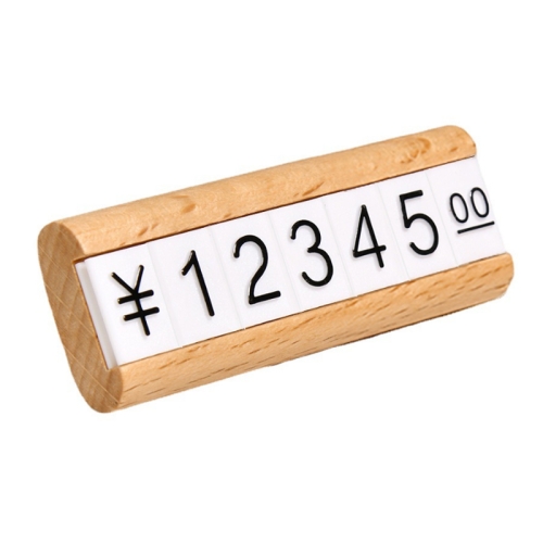 

2 PCS Digital Price Tag Solid Wood Detachable Digital Standing Sign(White Bottom)